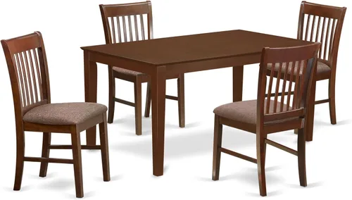 Miniatura 7 de East West Furniture CANO5-OAK-C - Juego de mesa de comedor moderno de 5 piezas, incluye una mesa rectangular de madera y 4 sillas tapizadas de tela