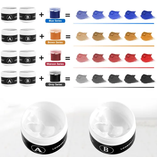 Miniatura 2 de LANBOKIT Kit de Reparación de Bañeras de Azulejos y Fibra de Vidrio (Coincidencia de Color), Kit de Reparación de Fregadero de Porcelana, Kit