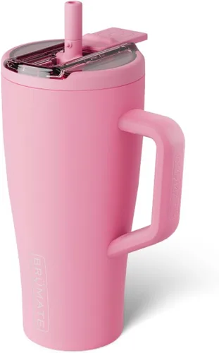 Miniatura 26 de BrüMate Era Flip - Vaso de 30 onzas con tapa con pajilla cubierta 100 % a prueba de fugas, popote higiénico cubierto, botella de agua de acero