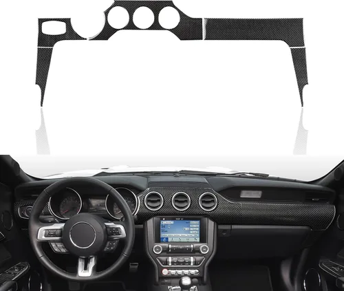 Miniatura 16 de Adhesivo de vinilo de fibra de carbono para panel de marco de engranajes para Ford Mustang 2015, 2016, 2017, 2018, 2019, 2020, 2021, 2022, 2023