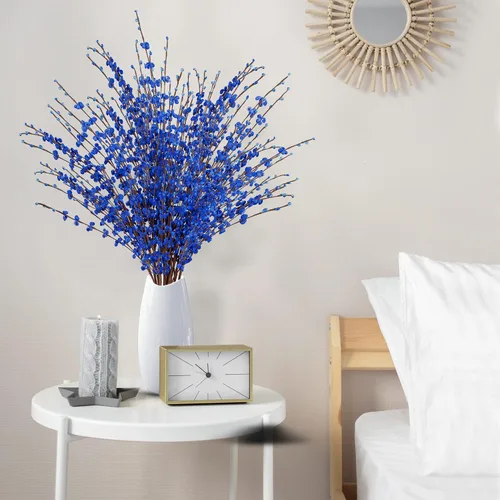 Miniatura 3 de Sggvecsy 10 piezas flores artificiales de jazmín de 29.5 pulgadas de largo, ramo de flores falsas altas, plantas de jazmín falsas, ramas secas