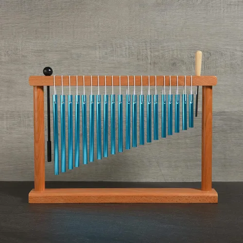 Miniatura 7 de Campana de Viento de Mesa de 20 Tonos, Campanilla, Instrumento de Percusión Musical con Mazo, Azul