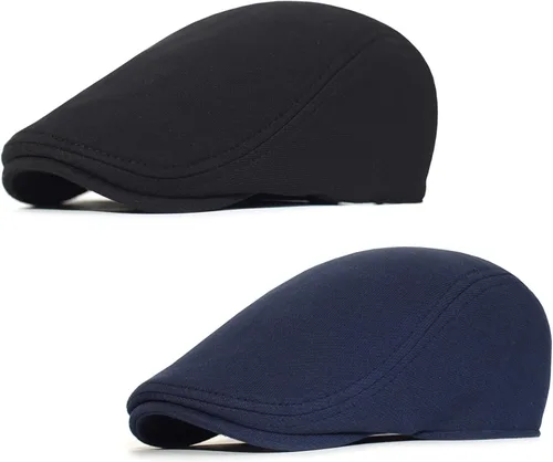 Miniatura 8 de 2 Piezas Gorra Plana de Newsboy para Hombre y Mujer, Boina, Gorra de Ivy, Irlandesa, Gatsby, para Conducir, de Taxista