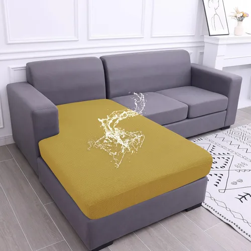 Miniatura 70 de hyha Fundas impermeables para cojines de sofá para mascotas, funda antideslizante para asiento de sofá para perros lavable, tela de jacquard Gris