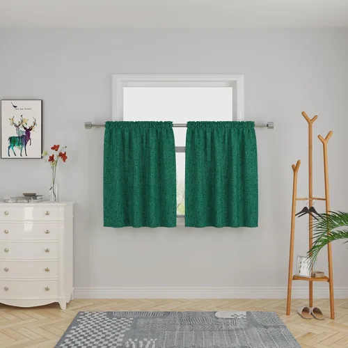 Miniatura 19 de UPOPO Cortinas de Niveles Beige Sobre Fregadero con Textura de Lino para Ventana de Cocina de 16 Pulgadas de Largo Caravana Privacidad Pequeñas