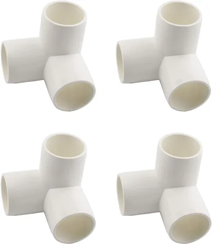Miniatura 8 de SDTC Tech Paquete de 4 conectores de tubo de PVC de 3/4 pulgadas de 3/4 pulgadas de 3 vías, para estantes de PVC, marco de almacenamiento