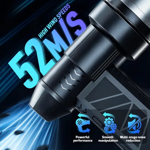 Miniatura 9 de Mini soplador de nieve turbo, soplador LED turbo de alta velocidad de 130,000 RPM para automóvil con diseño de modo doble, soplador turbo