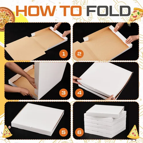 Miniatura 3 de Fullhawl 10 cajas de pizza blancas extrafinas de 14 x 14 x 2 pulgadas, cajas de cartón para pizza, recipientes para llevar pasteles caseros
