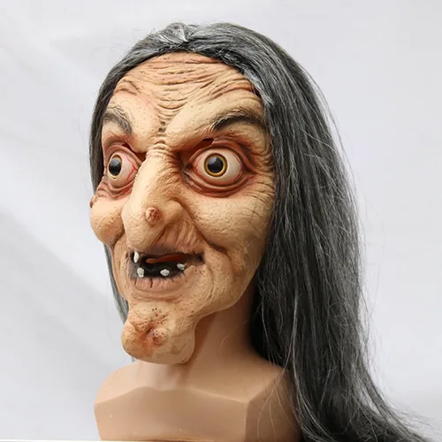 Miniatura 10 de ROTORS Máscara de anciano de Halloween, máscara realista de látex de cabeza completa, máscara de mascarada para cosplay, disfraz de fiesta