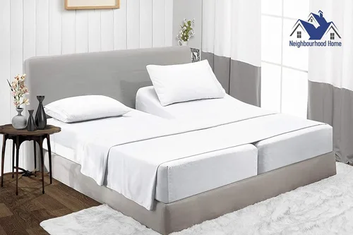 Miniatura 2 de Split California King - Juego de sábanas de algodón egipcio para cama ajustable de 15 pulgadas, bolsillo extra profundo de 1000 hilos, 1000 hilos