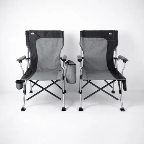 Ablazer Paquete de 2 sillas de campamento para adultos, cada una soporta 350 libras, silla plegable de gran tamaño con soporte para tazas, soporte