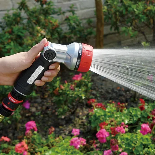 Miniatura 5 de Eden 94805 Boquilla de Manguera de Jardín de Servicio Pesado con Control de Pulgar de Metal, Rociador de Agua de Alta Presión con 7 Patrones