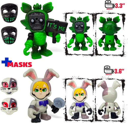 Miniatura 5 de Juego de 12 piezas inspiradas en el juego de cinco noches en Freddys Toys Colección de mini figuras con máscaras Figura de acción de FNAF