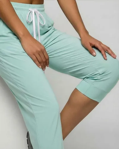 Miniatura 4 de Real Essentials 3-Pack Women's Ultra Soft Lounge Capri Joggers Sweatpants Athletic Yoga with Pockets(Available in Plus Size)