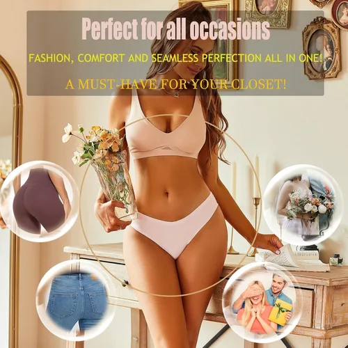 Miniatura 5 de Ropa interior atrevida para mujer, bikini de encaje que no se ve, suave, transpirable, sin costuras, sexy, hipster, conjunto de 6