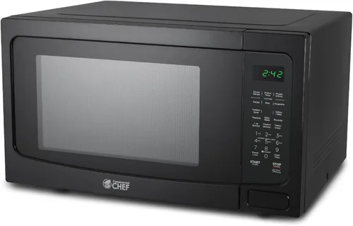 Miniatura 8 de COMMERCIAL CHEF Microondas de 1.4 pies cúbicos con 10 niveles de potencia, microondas pequeño con botón pulsador, microondas de 1100 vatios