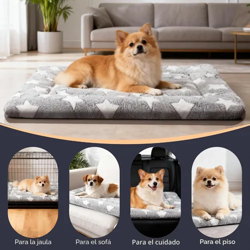Miniatura 4 de Alfombrilla para Cama de Perro – Almohadilla de Perrera Suave y Cómoda para Jaula – Cama y Almohadilla Duradera para Perros y Gatos – Ideal para Gris