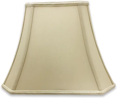 Royal Designs, Inc. Sombra de lámpara de campana con corte rectangular de esquina, diseño de 6.25 x 8 x 11 x 16 x 12 - Paquete de 1 Beige