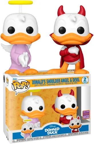 Miniatura 3 de Funko Figura de vinilo exclusiva de Donald Duck Pop! Disney Donald's Shoulder Angel & Devil