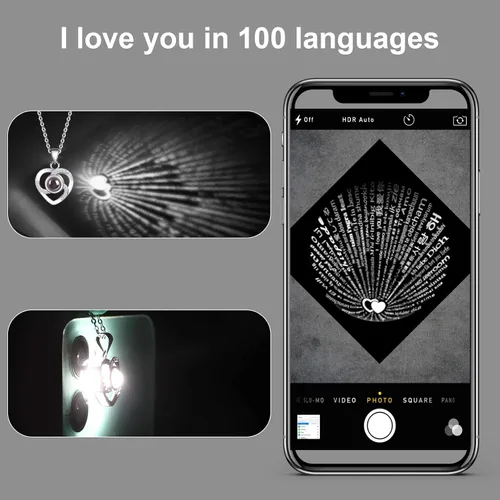 Miniatura 7 de Forever Rose with I Love You Heart Necklace 100 Languages Projection, Birthday Gifts for Women, Romantic Valentine Gifts for Girlfriend Wife Mom