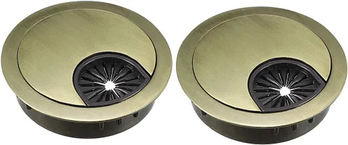 Miniatura 17 de uxcell Cubierta de agujero para cable, 2 pulgadas/1.969 in, aleación de zinc, para cable de escritorio, ojales para oficina, PC, organizador