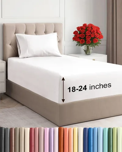 Miniatura 155 de Sábanas King divididas con bolsillos extra profundos, sábanas transpirables y refrescantes de 5 piezas, sábanas de lujo para hotel, suaves, sin 22