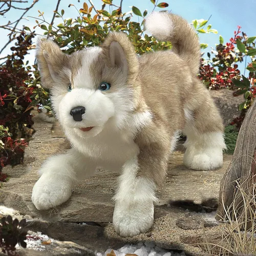 Miniatura 3 de Folkmanis Marioneta de mano Wolf Pup, gris, blanco, negro, 1 EA