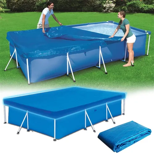 Miniatura 2 de Cubierta rectangular de piscina para (8.5 x 5.5 pies/9.8 x 6.5 pies/13 x 6.9 pies), rectangular, duradera, a prueba de polvo, a prueba de lluvia