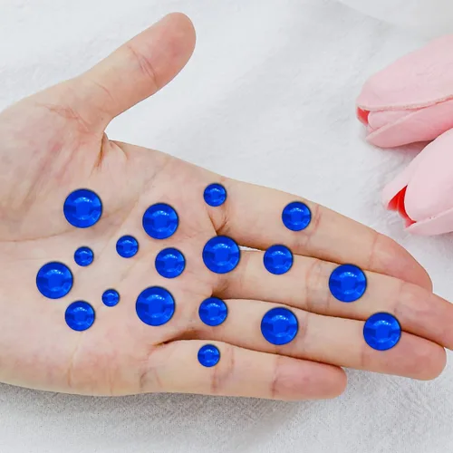 Miniatura 3 de 3090 calcomanías de diamantes de imitación, autoadhesivas, color azul oscuro, gemas para la cara, calcomanías de perlas de 3/4/5/0.236 in, gemas