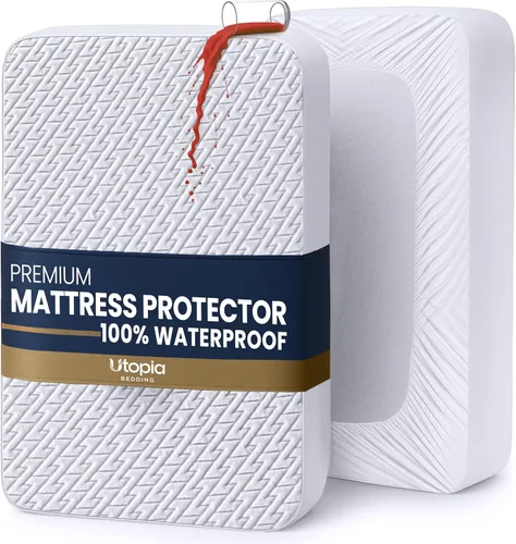 Utopia Bedding - Protector de colchón impermeable tamaño California King, funda de colchón premium de tela 3D Air suave, se ajusta hasta 17 pulgadas