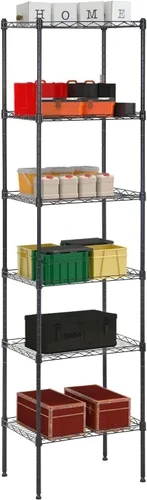 Miniatura 29 de Estantería de 3 niveles, estantería pequeña ajustable para armario, estantes de almacenamiento de cocina con ruedas, organizador de alambre de acero