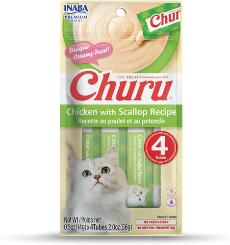 Miniatura 13 de INABA Churu - Golosinas lamibles para gatos, puré natural de atún, receta (4 porciones por paquete, 8 paquetes) (32 tubos)