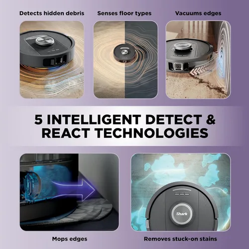 Miniatura 3 de Robot aspirador y trapeador Shark, PowerDetect NeverTouch, autovaciado y autollenado, capacidad de residuos de 60 días, tanque de recarga de 30
