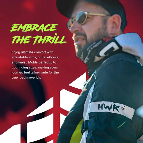 Miniatura 7 de HWK Chaqueta de motocicleta para hombres y mujeres Scorpion con tela Cordura para enduro, motocross, conducción de motocicleta, Verde de alta Verde