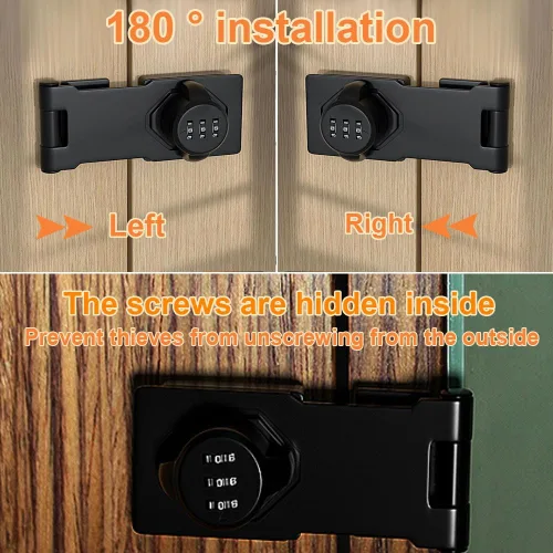 Miniatura 5 de Cerradura de gabinete sin llave de contraseña de 3 dígitos para puerta corrediza con combinación, cerradura para armario deslizante, cerradura