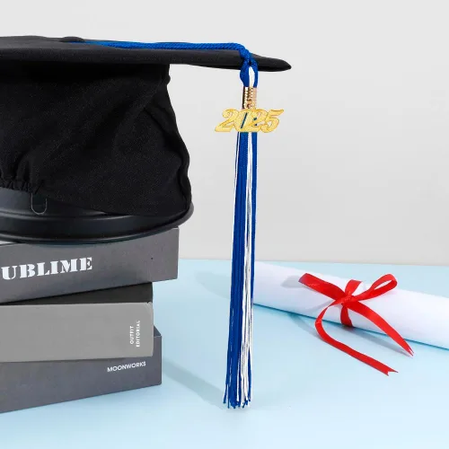 Miniatura 35 de Borla 2025, 1 unidad, borla de graduación para graduados 2025, borla 2025 con dijes de fecha dorada 2025 para fiestas de graduación, ceremonias