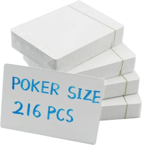 Yuanhe Naipes en blanco para escribir en tamaño de póquer 216PCS tarjetas flash imprimibles para juegos de bricolaje
