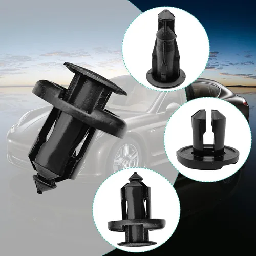 Miniatura 5 de 100 piezas de clips para parachoques y guardabarros, clip de forro de guardabarros de 10 mm compatible con Honda CR-V Accord Civic Acura, 1 pieza