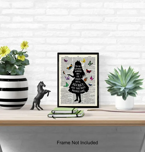 Miniatura 5 de Yellowbird Art & Design - Cita de Alicia Wonderland - Impresión artística de papel fotográfico brillante de 8 x 10 pulgadas - Arte de pared sin