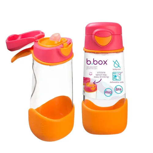 Miniatura 12 de b.box Botella de agua deportiva de 15 onzas para niños, para la escuela, deportes, guardería, diseño sin popote para una fácil limpieza, a prueba