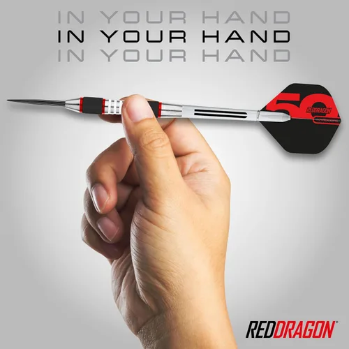 Miniatura 5 de RED DRAGON Darts - Axis 24 Gram Blue Tungsten Darts Set with Flights, Shafts (Stems) and Wallet Rojo