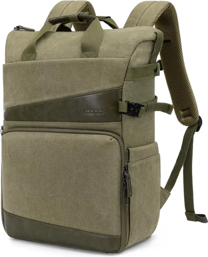 MOSISO Mochila para cámara DSLR/SLR/SLR/sin espejo con soporte para trípode y compartimento para laptop de 15 a 16 pulgadas y mango de poliuretano,
