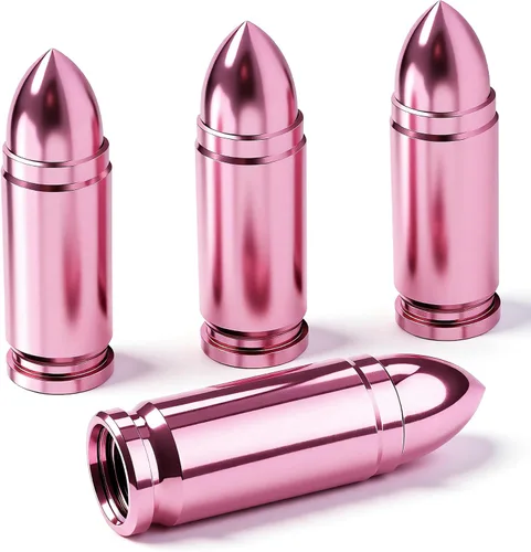 Miniatura 18 de 4 piezas de tapas de válvula de neumático estilo bala, resistentes a la corrosión, tapas universales de válvula de neumático de aleación de aluminio