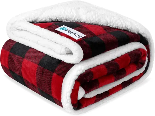 Miniatura 9 de PetAmi - Manta impermeable para perros medianos, cachorros, gatos pequeños Manta suave de forro polar Sherpa para mascotas, para sofá, sofá, funda
