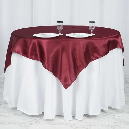Miniatura 43 de Efavormart Paquete de 5 Sobremanteles Cuadrados de Satén de 60" para Decoraciones de Mesa de Bodas, Catering y Fiestas, Cubierta de Mantel Negro