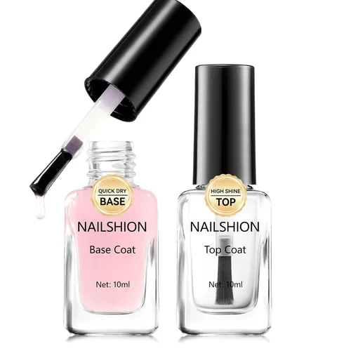 Miniatura 17 de Capa base y capa superior, esmalte de uñas regular transparente, rico en calcio VE secado rápido al aire fortalecimiento de uñas, sin gel, 2 piezas