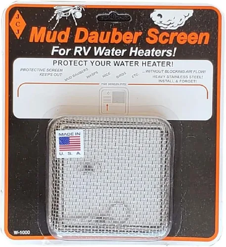 JCJ Enterprises W-1000 Mud Dauber Pantalla para calentadores de agua suburbanos con ventilación de rejilla de 4"