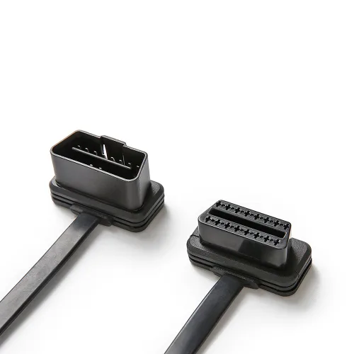 Miniatura 2 de bbfly Cable de extensión OBD2, A2 cable plano de cinta de 16 pines OBDII macho a hembra Cable con conectores en ángulo 1FT/30CM