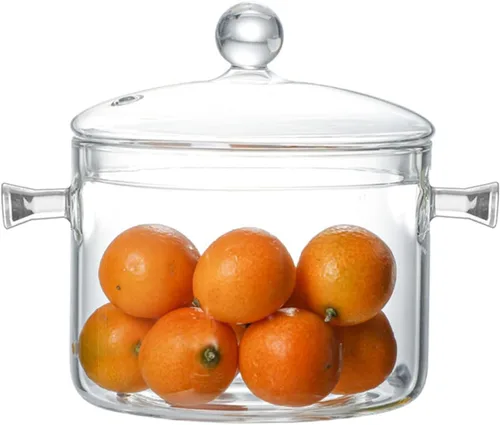 Miniatura 9 de Olla de cocina de vidrio, 1.5L/50 onzas, resistente al calor, cacerola de vidrio de borosilicato con tapa, juego de utensilios de cocina para sopa