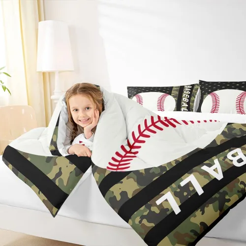 Miniatura 110 de Feelyou Juego de edredón de baloncesto para niñas y niños, juego de ropa de cama con juegos de pelota, decoración de habitación, regalo para amantes